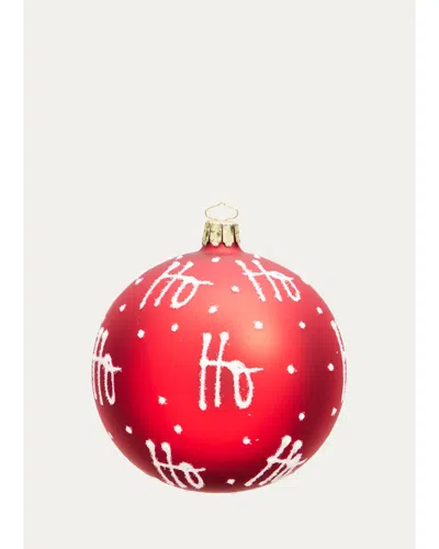 Bergdorf Goodman Ho Ho Ho Red Ball Ornament In Multi