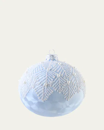 Bergdorf Goodman Icy Snow Branches Ball Ornament In Blue