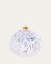 Bergdorf Goodman Iridescent Frosted Leaves Ball Ornament In Transparent