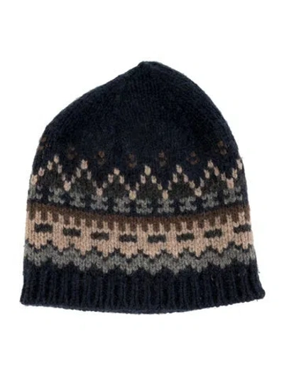Pre-owned Bergdorf Goodman Knit Beanie In Blue