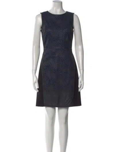 Pre-owned Bergdorf Goodman Lamb Leather Mini Dress In Blue