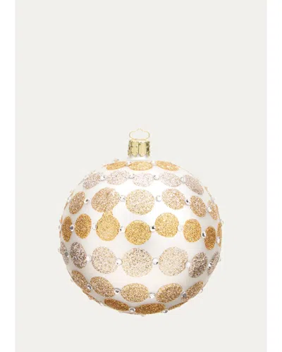 Bergdorf Goodman Large Glitter Polka Dot Ball Christmas Ornament In Multi