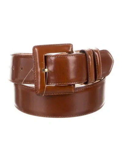 Pre-owned Bergdorf Goodman Leather Belt In Brown