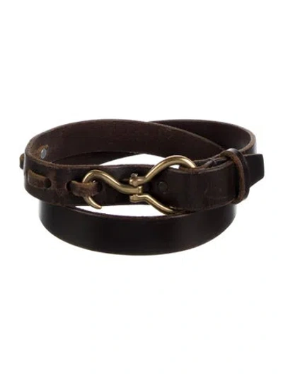 Pre-owned Bergdorf Goodman Leather Belt In Brown