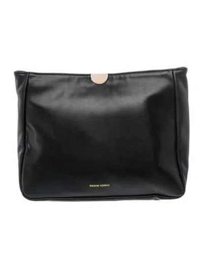 Pre-owned Bergdorf Goodman Leather Clutch In Black