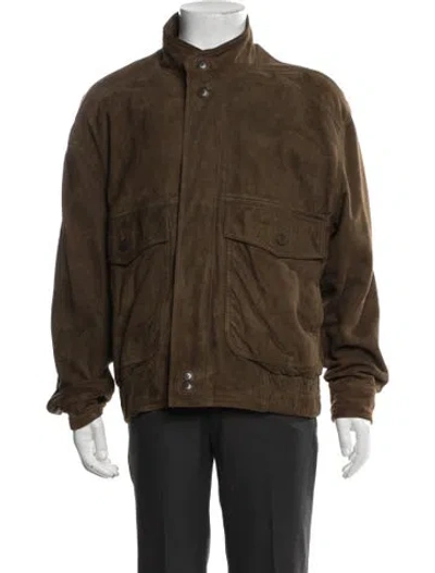 Pre-owned Bergdorf Goodman Leather Jacket In Brown