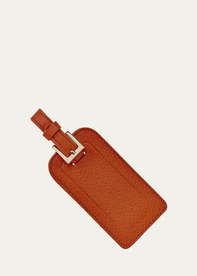 Bergdorf Goodman Leather Luggage Tag In Org