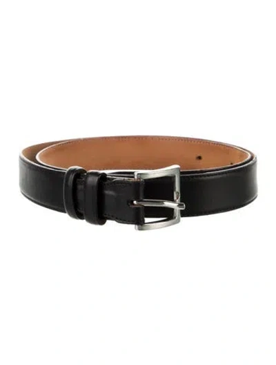 Pre-owned Bergdorf Goodman Leather Waist Belt In Black