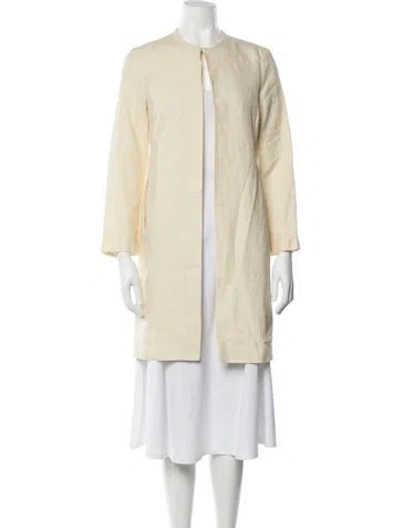 Pre-owned Bergdorf Goodman Linen Jacket In Neutrals/yellow