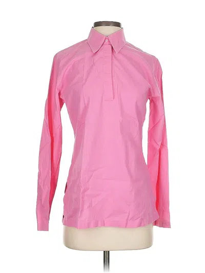 Pre-owned Bergdorf Goodman Long Sleeve Blouse In Pink