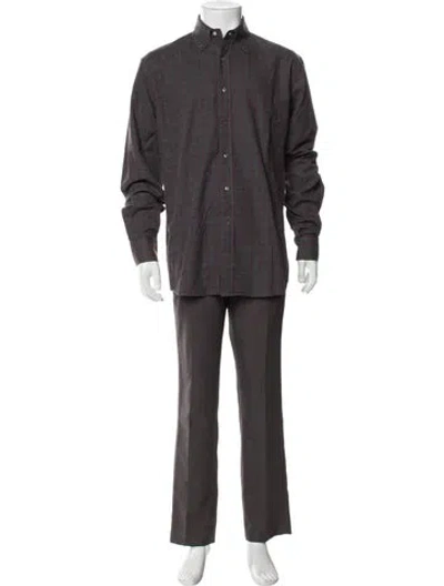 Pre-owned Bergdorf Goodman Long Sleeve Shirt In Gray