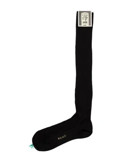 Pre-owned Bergdorf Goodman Long Socks  W/tags In Black