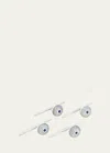 Bergdorf Goodman Men's 14k White Gold Mother-of-pearl And Sapphire Shirt Studs