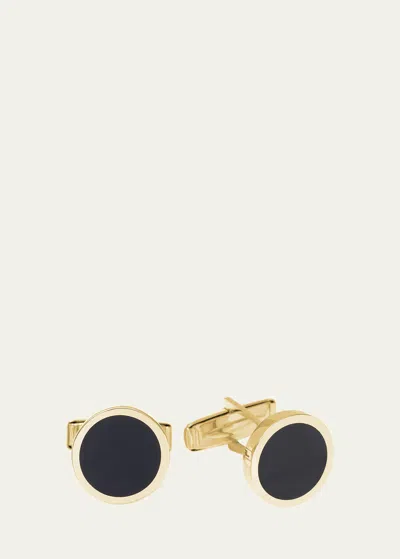Bergdorf Goodman Men's 18k Yellow Gold Black Onyx Cufflinks