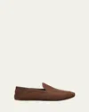 Bergdorf Goodman Men's Alligator-effect Leather Home Slippers In Brown