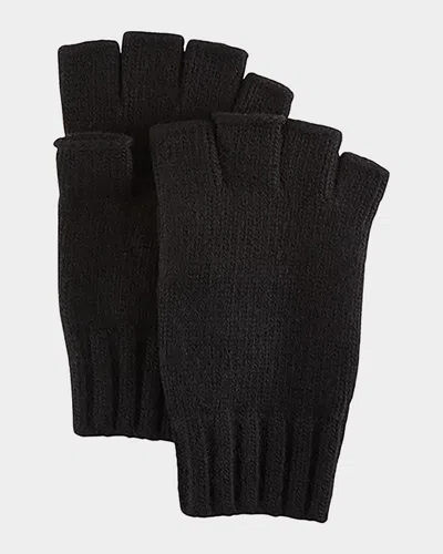 Bergdorf Goodman Men & Apos;s Cashmere Fingerless Gloves In Black
