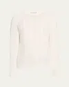 Bergdorf Goodman Men's Aran Linen-cashmere Sweater In White