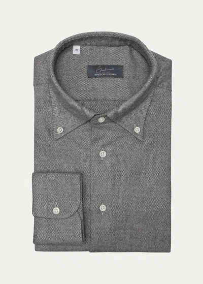 Bergdorf Goodman Men's Birdseye Flannel Sport Shirt In Grey