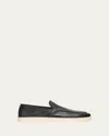 Bergdorf Goodman Men's Buffalo Leather Hybrid Sneaker Loafers In Black