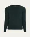 Bergdorf Goodman Men's Cashmere And Silk Crewneck Sweater In Green