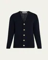 Bergdorf Goodman Men's Cashmere And Wool Boucle Cardigan In Navy