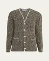 Bergdorf Goodman Men's Cashmere And Wool Boucle Cardigan In Olive