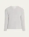 Bergdorf Goodman Men's Cashmere And Wool Rib V-neck Sweater In Gray