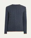 Bergdorf Goodman Men's Cashmere Cable Crewneck Sweater In Rust Brown