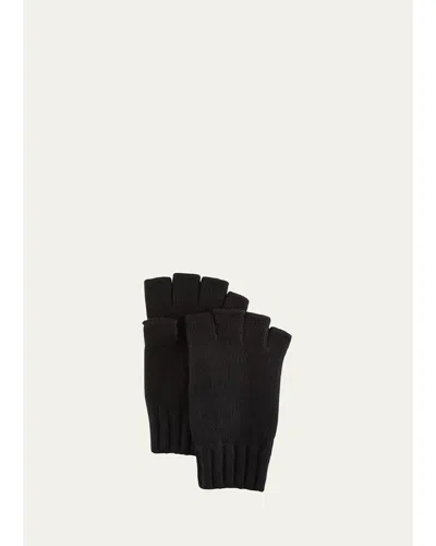 Bergdorf Goodman Men's Cashmere Fingerless Gloves In Black