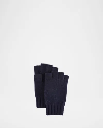 Bergdorf Goodman Men's Cashmere Fingerless Gloves In Blue