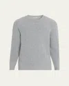 Bergdorf Goodman Men's Cashmere Fisherman Rib Crewneck Sweater In Gray