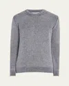 Bergdorf Goodman Men's Cashmere Novelty Knit Crewneck Sweater In Navygrey
