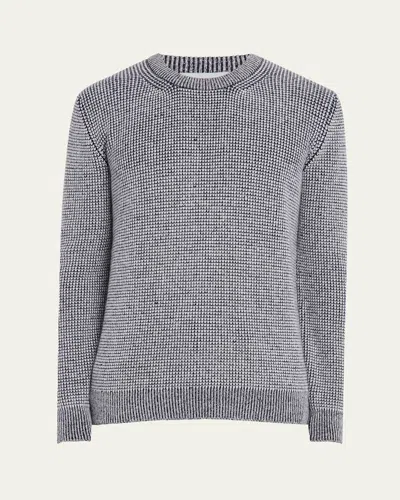 Bergdorf Goodman Men's Cashmere Novelty Knit Crewneck Sweater In Navygrey