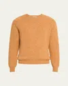 Bergdorf Goodman Men's Cashmere Ribbed Crewneck Sweater In Orange