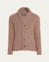 Bergdorf Goodman Men's Cashmere Tricolor Rib Cardigan Sweater In Greyvicppl