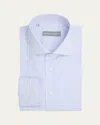 Bergdorf Goodman Men's Check Button-front Dress Shirt In Blue
