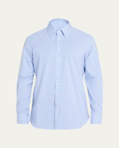 Bergdorf Goodman Men's Cotton Check Button-down Shirt In Blue