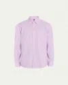 Bergdorf Goodman Men's Cotton Micro-check Sport Shirt In Burg Nvy