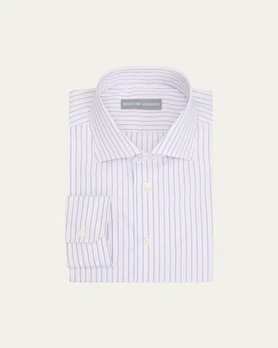 Bergdorf Goodman Men's Cotton Multi-stripe Spread Collar Dress Shirt In Animal Print