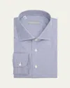 Bergdorf Goodman Men's Cotton Petite Bengal Stripe Dress Shirt In Blue