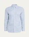 Bergdorf Goodman Men's Cotton Plaid Button-collar Sport Shirt In Blue