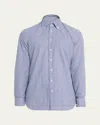 Bergdorf Goodman Men's Cotton Plaid Button-collar Sport Shirt In Purple