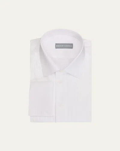 Bergdorf Goodman Men's Cotton Plisse-front French Cuff Dress Shirt In Multi