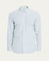 Bergdorf Goodman Men's Cotton Tattersall Check Button-collar Sport Shirt In Blue