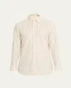 Bergdorf Goodman Men's Cotton Tattersall Check Button-collar Sport Shirt In Neutral
