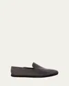 Bergdorf Goodman Men's Deerskin Leather Home Slippers In Black