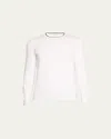 Bergdorf Goodman Men's Giza Cotton Crewneck Sweater In White