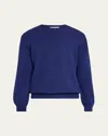 Bergdorf Goodman Men's Jersey Stitch Cashmere Crewneck Sweater In 53632 M Blue