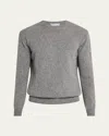 Bergdorf Goodman Men's Jersey Stitch Cashmere Crewneck Sweater In 53858 M Med Gry