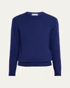 Bergdorf Goodman Men's Jersey Stitch Cashmere Crewneck Sweater In Navy